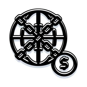 Global financial network connecting digital currency across the world Stock Illustration