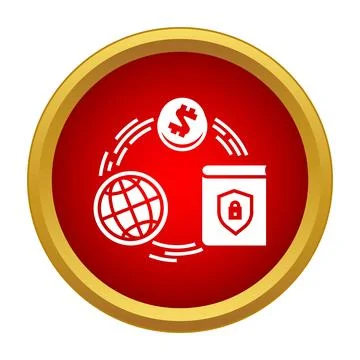 Global financial security protecting world economy data Stock Illustration