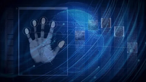 Global Fingerprint Biometric Security Access Vídeo Stock 336901041
