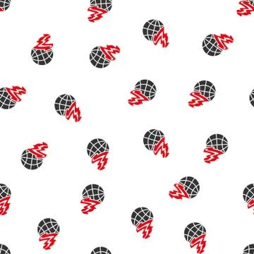 Global Fire Flat Vector Seamless Pattern Stock Illustration