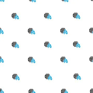 Global Fire Flat Vector Seamless Pattern Stock Illustration