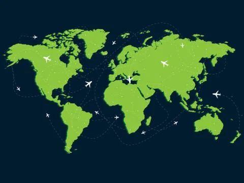 Global flight chart concept Stock Illustration
