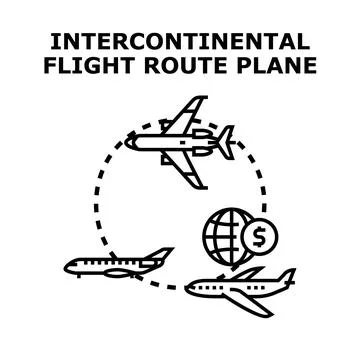 Global flight route planning vector concept Stock Illustration