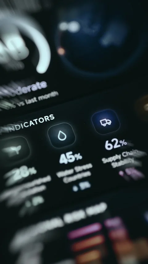 Global Food Security Indicators for Water and Supply Chains Stock Footage 339411164
