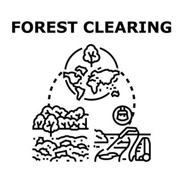 Global forest clearing and land management concept Stock Illustration