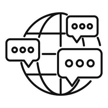 Global forum icon outline vector. Web people Stock Illustration