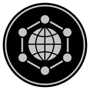 Global Frame Black Coin Stock-Illustration