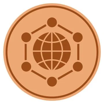 Global Frame Bronze Coin Stock-Illustration