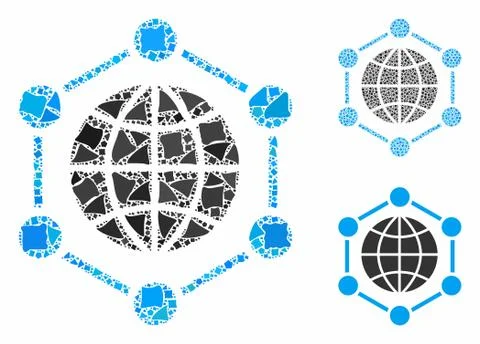 Global frame Composition Icon of Uneven Items Stock Illustration