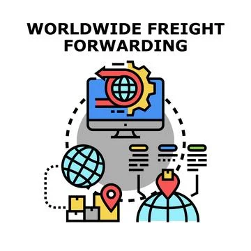 Global freight forwarding logistics network concept イラスト素材