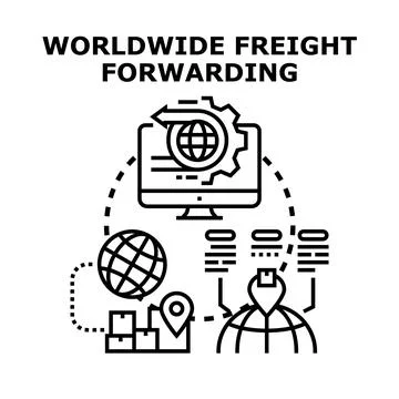 Global freight forwarding logistics network concept Stock Illustration