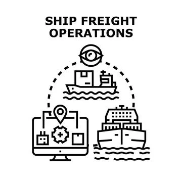 Global freight shipping logistics operations tracking concept Stock Illustration