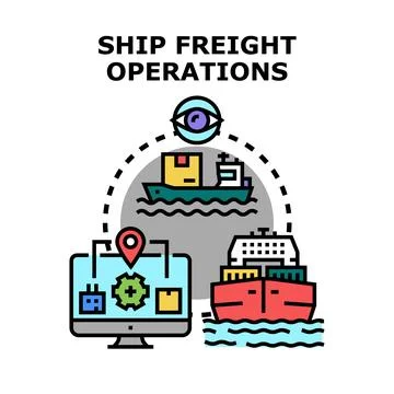 Global freight shipping logistics operations tracking concept 库存插图