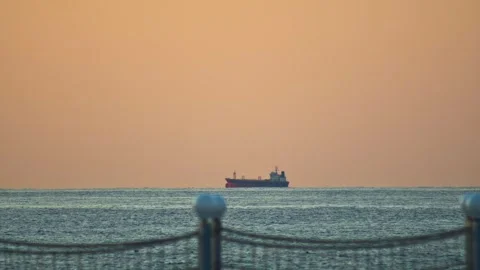 Global freight shipping. Logistics sea haul, oil tanker. Large cargo merchant Video stock 328818863
