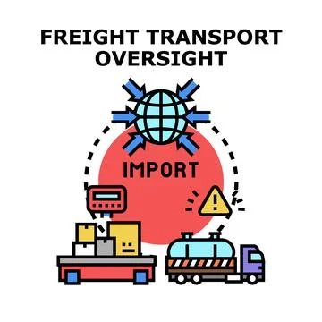 Global freight transport oversight process concept illustration Stock Illustration