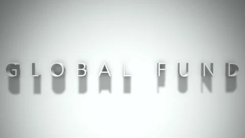 Global Fund 3D title animation with shadows on a white background Video stock 296516895