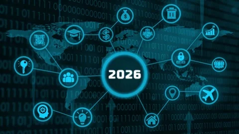 Global future network visualization displaying digital transformation and t.. Video stock 327759640