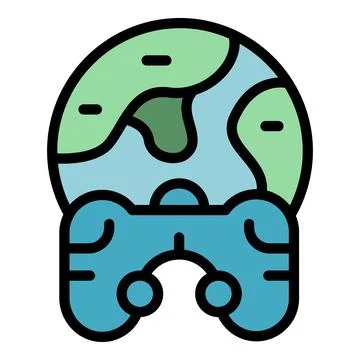 Global gameplay icon vector flat Stock Illustration