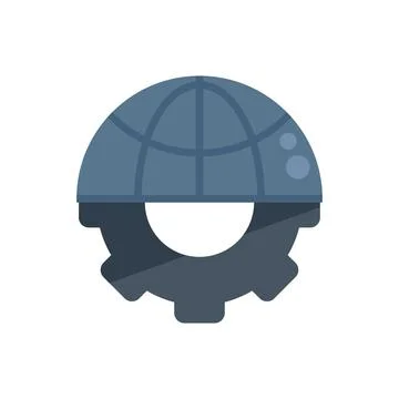 Global gear solution icon flat vector. Creative teamwork Illustrazione stock