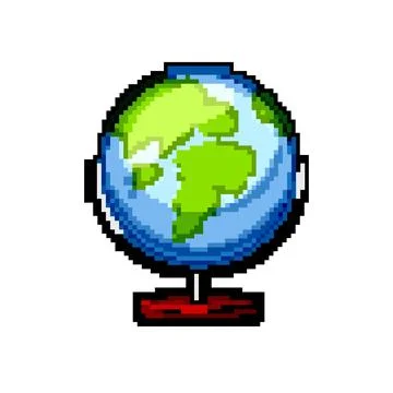 Global globe game pixel art vector illustration Illustrazione stock