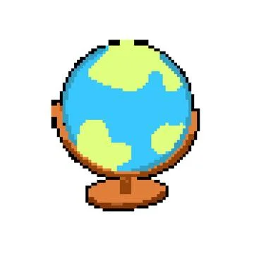 Global globe pixel art vector illustration 스톡 일러스트