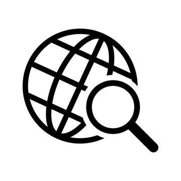 Global, globe, search vector icon. Illustrazione stock