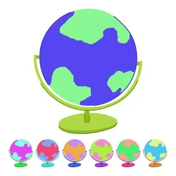 Global globe vector cartoon graphic Stock Illustration