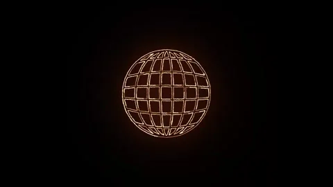 Global Glowing neon internet or web icon. Abstract symbol icon of online wi.. Stock Footage 303032402