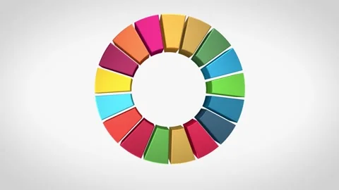 The Global Goals - wheel 3D rendered animated clip Stock Footage 167697982