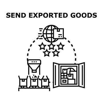 Global goods exporting process concept vector illustration Stock Illustration