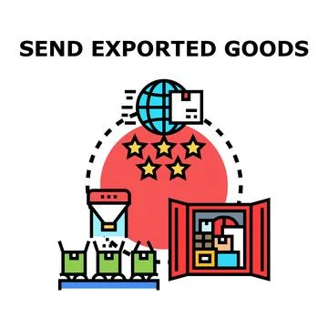 Global goods exporting process concept vector illustration Stock Illustration