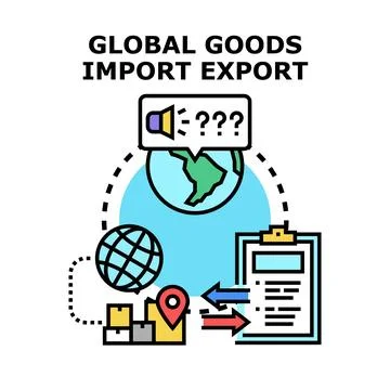 Global goods import export commerce business operations Stock Illustration