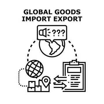 Global goods import export commerce business operations Stock Illustration