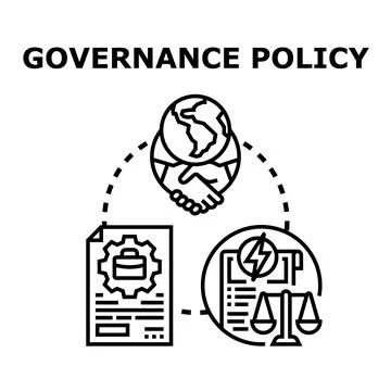 Global governance policy development and implementation Stock Illustration