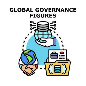 Global governance system managing data and agreements Stock Illustration