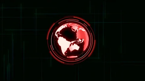 Global GPS data detect earth map, Radar GPS navigation interface, world map Stockbeeldmateriaal 82304731