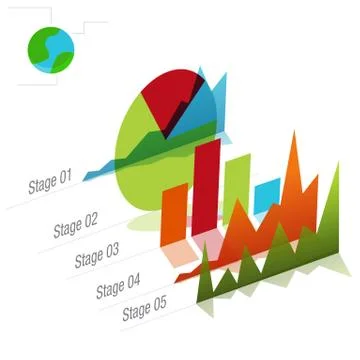 Global Graph Chart Stock Illustration