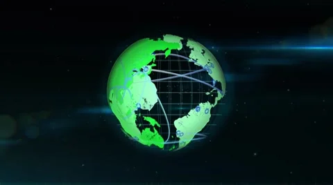 Global Green Networking Stock Footage 42445759