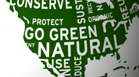 Global green words Stock Footage