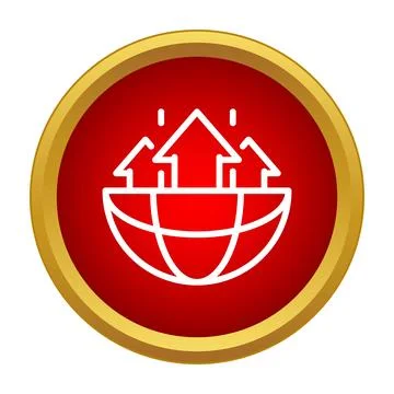 Global growth icon showing progress and development Stock Illustration