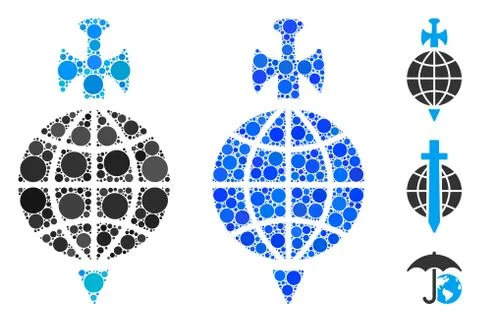 Global Guard Composition Icon of Round Dots Stock Illustration