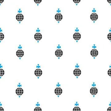 Global Guard Sword Flat Vector Seamless Pattern Stock Illustration