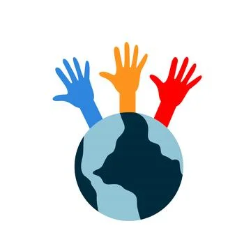 Global hands illustration Stock Illustration