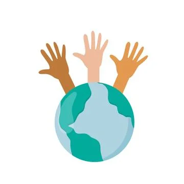 Global hands illustration Stock Illustration