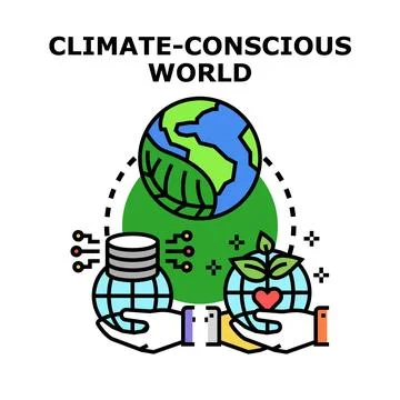 Global hands supporting sustainable climate future Stock Illustration