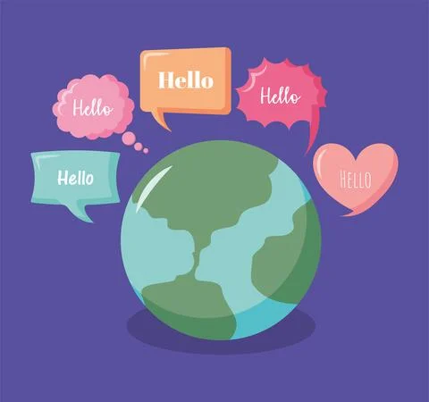Global hello card Stock Illustration
