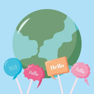 Global hello cartel Stock Illustration