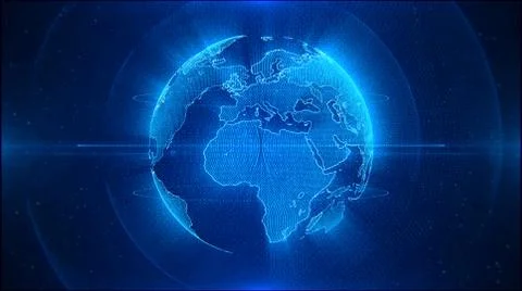 Global Hi-Tech World Map Stock Illustration