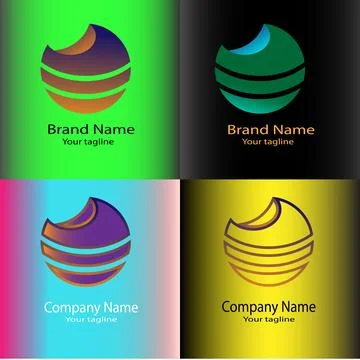 Global Horizon/Cosmic Orb/Celestial Sphere/Planet Pulse/Galactic Glow logo Stock Illustration