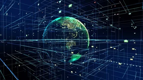 Global Hud Technology background Stock Footage 117044235